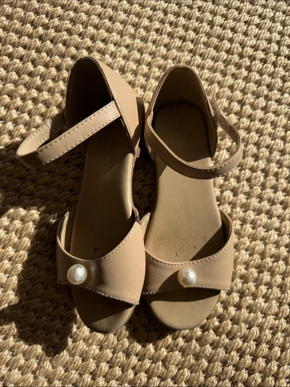 Age of Innocence Toddler Girl Nude Mila Beige Pearl Sandals size 12
